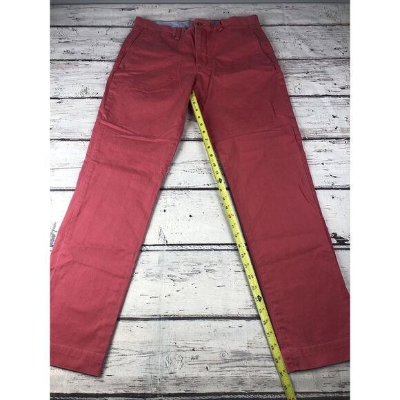 Polo Ralph Lauren Chino Pants Mens 33x32‎ Pink Stretch Straight Fit Twill Cotton - Picture 3 of 9